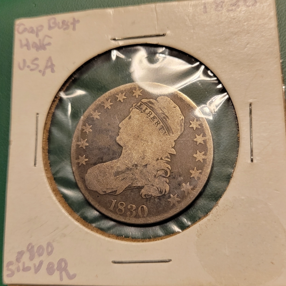 1830 capped bust half dollar coin